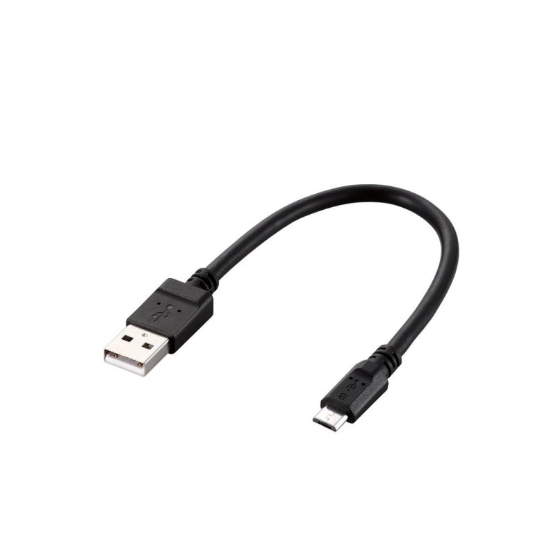 エレコム マイクロUSBケーブル microUSB 2A出力 急速充電 充電専用 【IQOSも充電できる 】 0.2m ブラック MPA-AMBC2U02BK