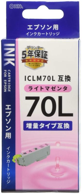 樂天商城 - オーム電機 エプソン互換インク ICLM70L互換 ライトマゼンタ×1 INK-E70LB-LM