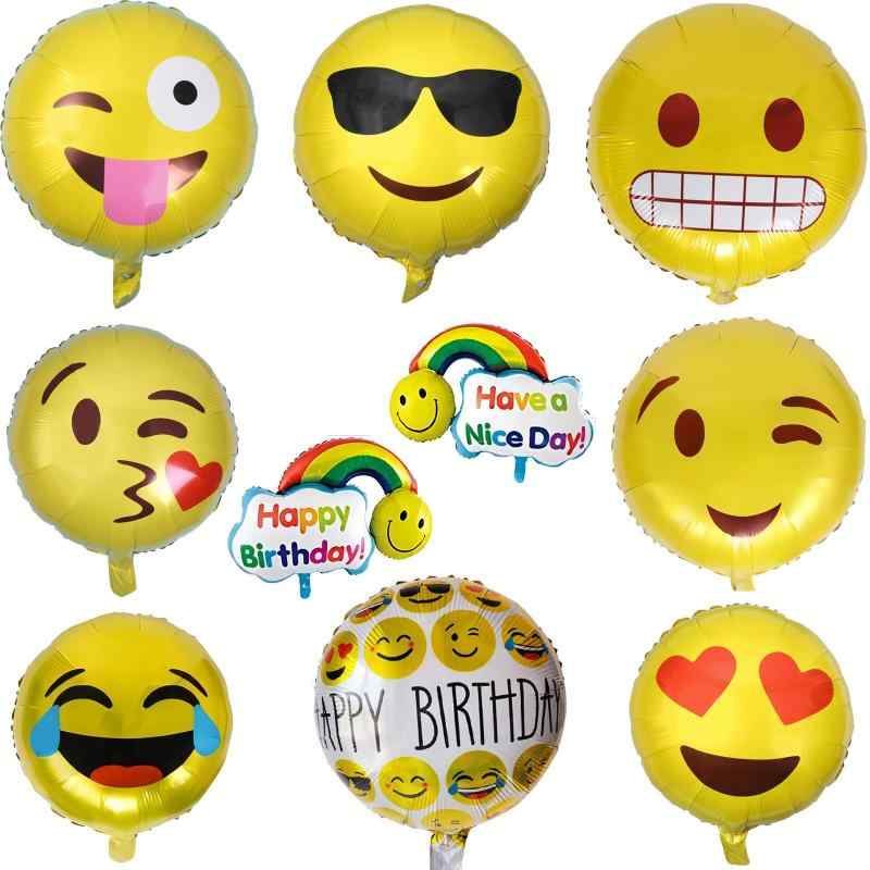 Aesetek 18インチ絵文字 HAPPY BIRTHDAY 文字風船 誕生日とパーティー飾り用バルーン 8種類 15個セット..