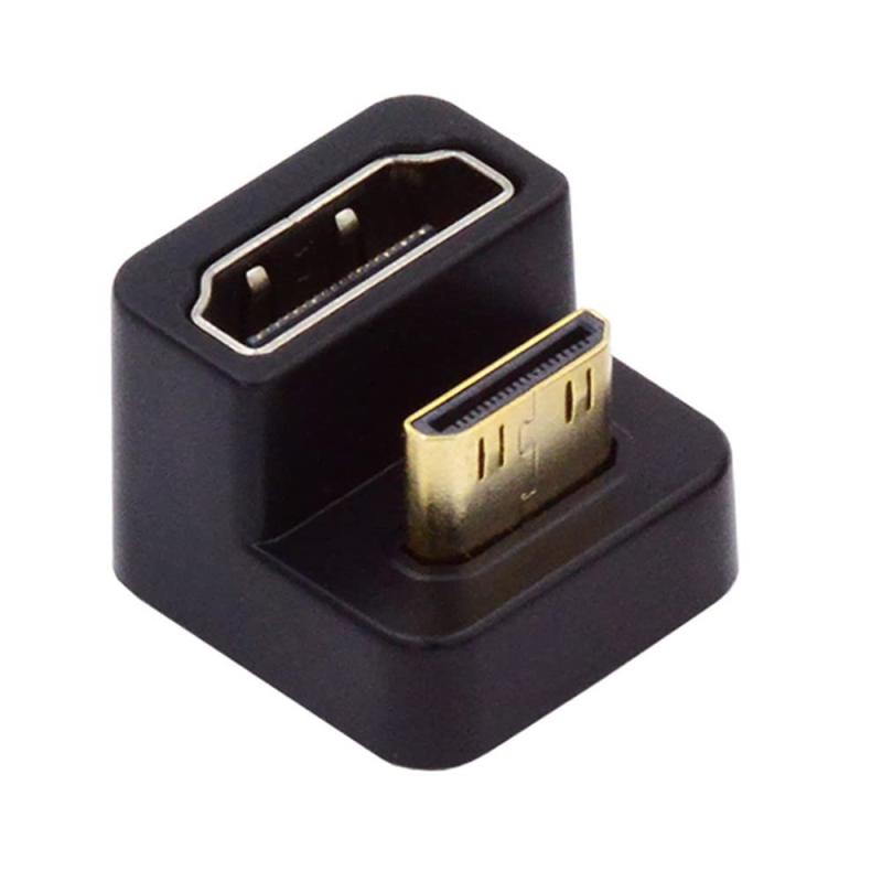 360 度の上下に反対の U の形の背部は HDMI の女性の延長のアダプターのコンバーターへの小型 HDMI 1.4 の男性を曲げました