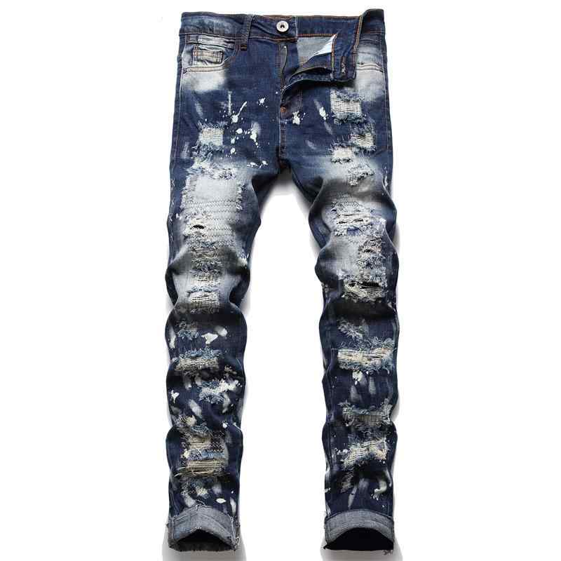 メンズ ジーンズ ジーパン オルタナティブ パンツ アメリカン ストリート ベガー キャバ パンク パフォーマンス ストレッチ 小脚 デニム