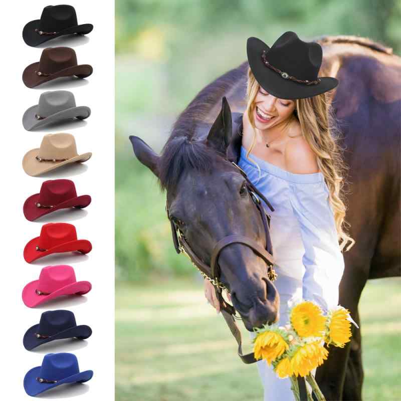 テンガロンハット 春秋冬 ウール 乗馬 ウエスタン カウボーイ ハット つば広