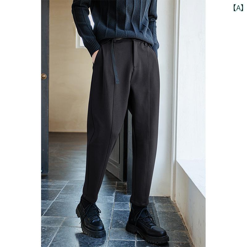 カジュアル パンツ 履きやい シンプル ラフ おしゃれ ミニマル 普段使い メンズ ファッション 大きめサイズ 韓国 秋冬