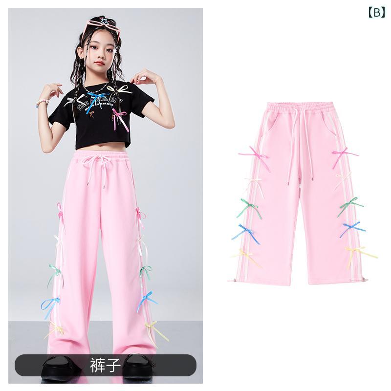 子供服 女の子 シャツ パンツ セット コスチューム 衣装 ヒップホップ ストリート系 パフォーマンス クール ダンス ユニフォーム ホームウェア - 2