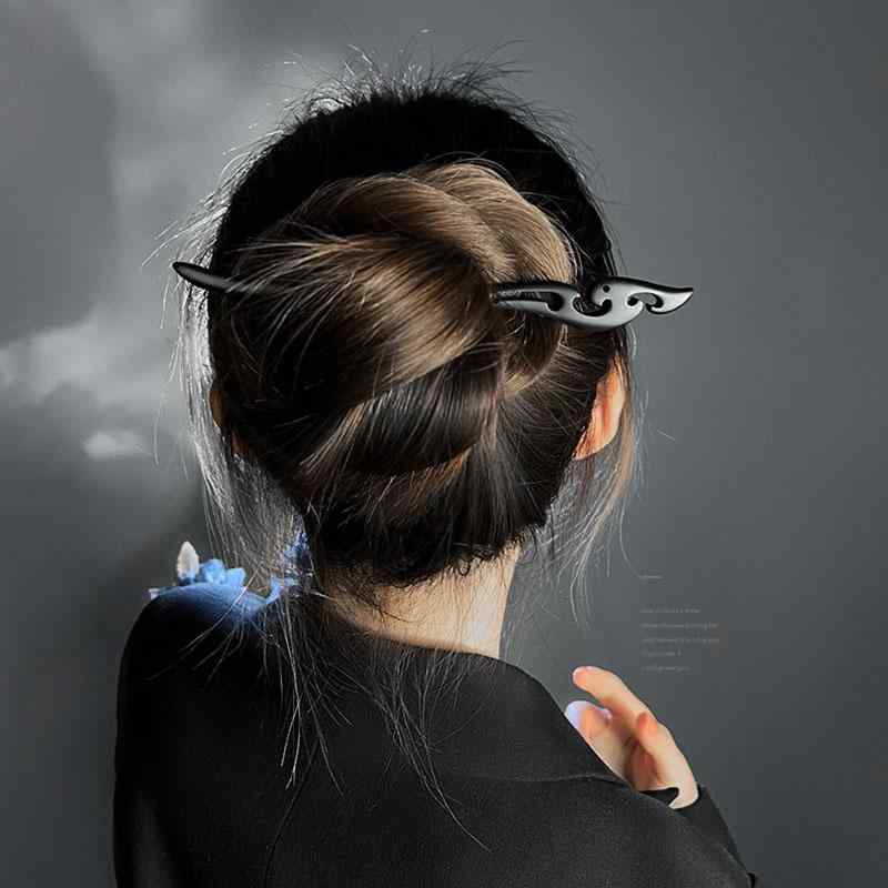 ヘアヘアアクセサリー かんざし ヘアピン 木 頭 モダン 黒檀 髪飾り 髪留め ジュエリー ギフト レトロ おしゃれ チャイナ風 レトロ レディース シンプル ...