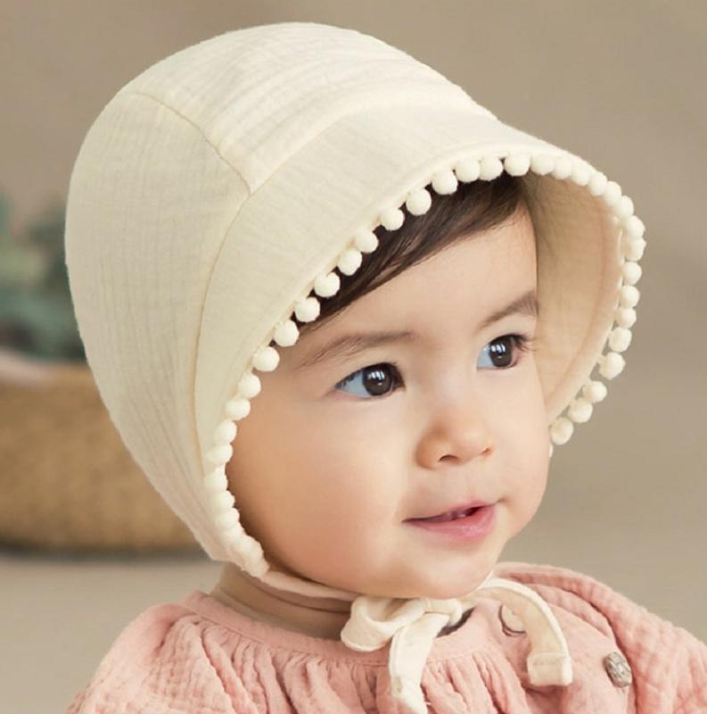 ベビー 帽子 ボンネット キュート 写真撮影 ひも 花柄 防風 衣料品 頭 ヘッド 保護 かわいい 幼児 赤ち..