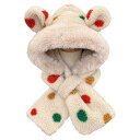 厚手 冬 帽子 秋冬 ファッションアイテム レディース 柔らい カラフル ドット柄 クマ耳付 かわいい