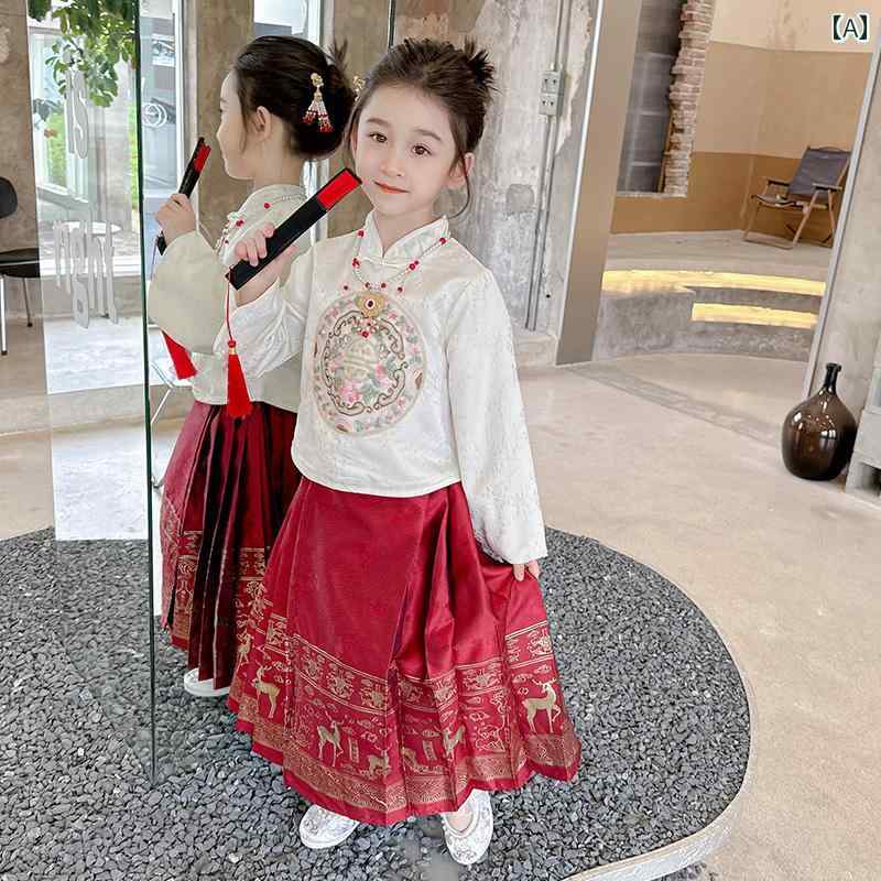 スカート 伝統的 女の子 スーツ 子供 中華風 韓服 女児 赤ちゃん 秋服 女の子 レトロ 衣装 プリンセス