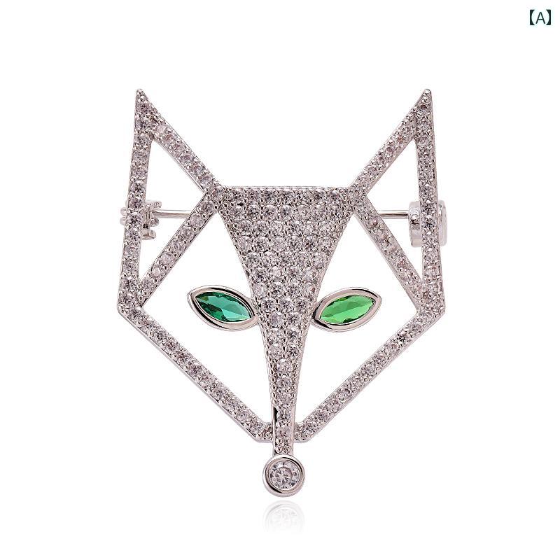 レディース メンズ アクセサリー ブローチ セレモニー おしゃれ かわいい 和風 キツネ シンプル スーツ ジャケット コサージュ ピン バックル