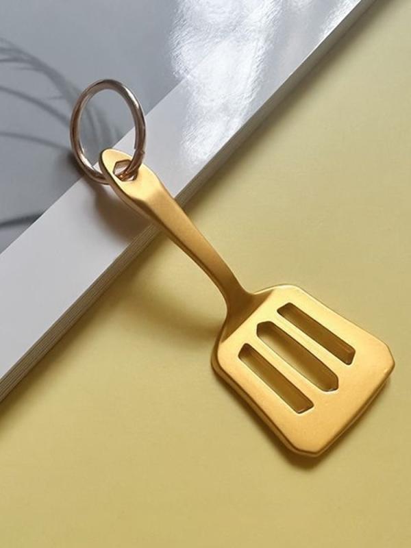 キーホルダー ペンダント フラッシュ 金 シャベルウォー キーチェーン バッグ ギフト メタル フライ返し おしゃれ シンプル