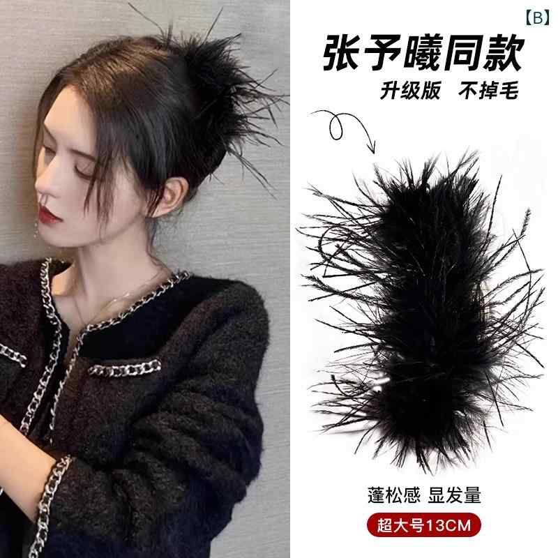 アクセサリー 秋冬 ヘア かわいい フェザー グリッパー ダチョウ ヘア クリップ レ...