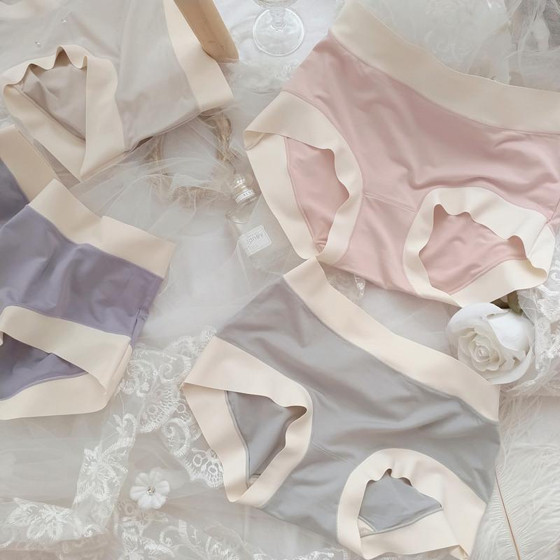 パンティー 滑らか ソフト ストレッチ ワイド ウエスト モーダル シンプル カラー 滑りにくい バッグ ..