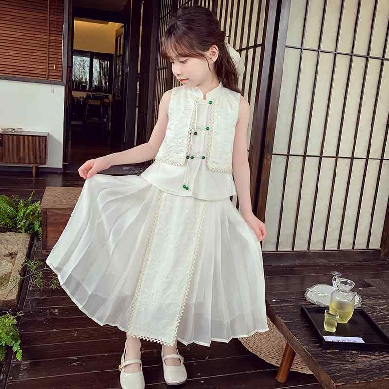 Other - キッズファッション ドレス ワンピース ロング スカート ノースリーブ かわいい プリンセス チャイナ風 韓服 おしゃれ 子供 夏