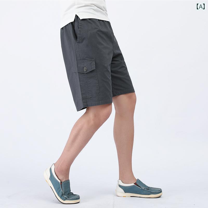 Cotton Pants - 夏 メンズ 夏 ショーツ コットン 大きめサイズ カジュアル パンツ アウトドア スポーツ 薄手 マルチアイテム
