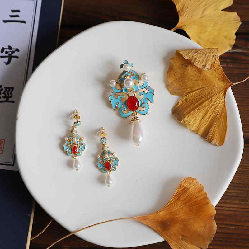 ブローチ おしゃれ レトロ カントリー 衣装 チャイナ ドレス アクセサリー イミテーション エナメル 焼..