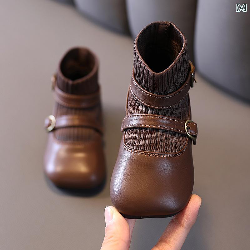 ベビー キッズ シューズ ソフトレザー 女の子 赤ちゃん 革靴 韓国 プリンセス ソフトソール 滑りにくい..