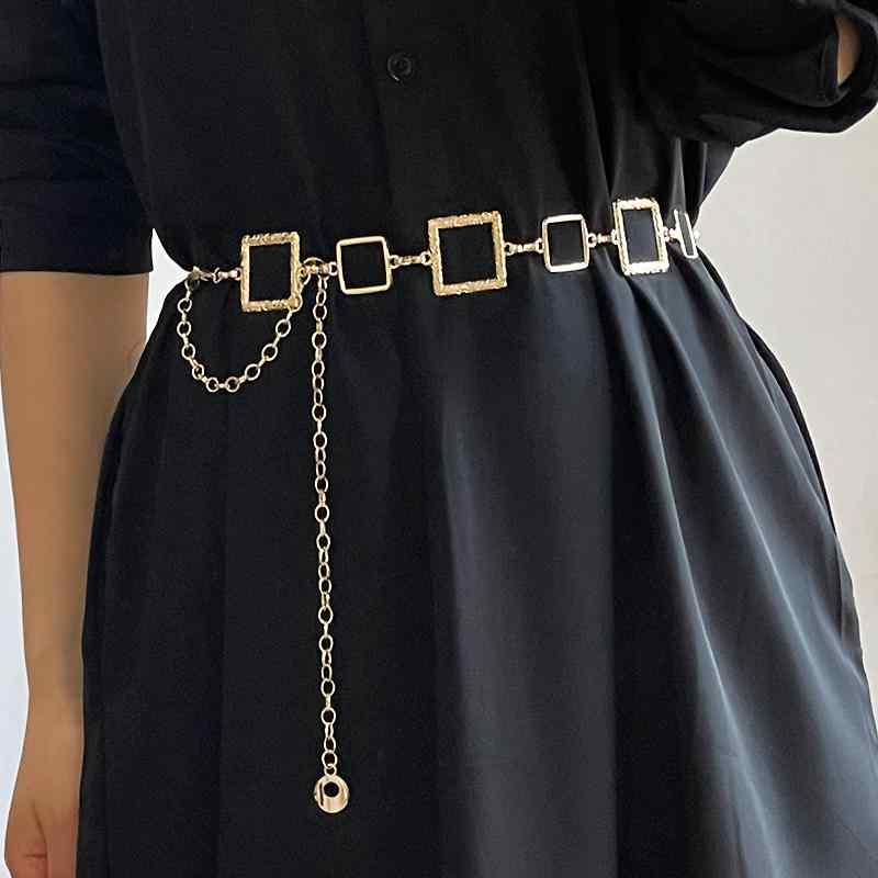 楽天セキュアデポウエスト チェーン ベルト レディース おしゃれ 金属 レディース スカート ファッション イン 装飾 ベルト ドレス ウエスト ガール アクセサリー