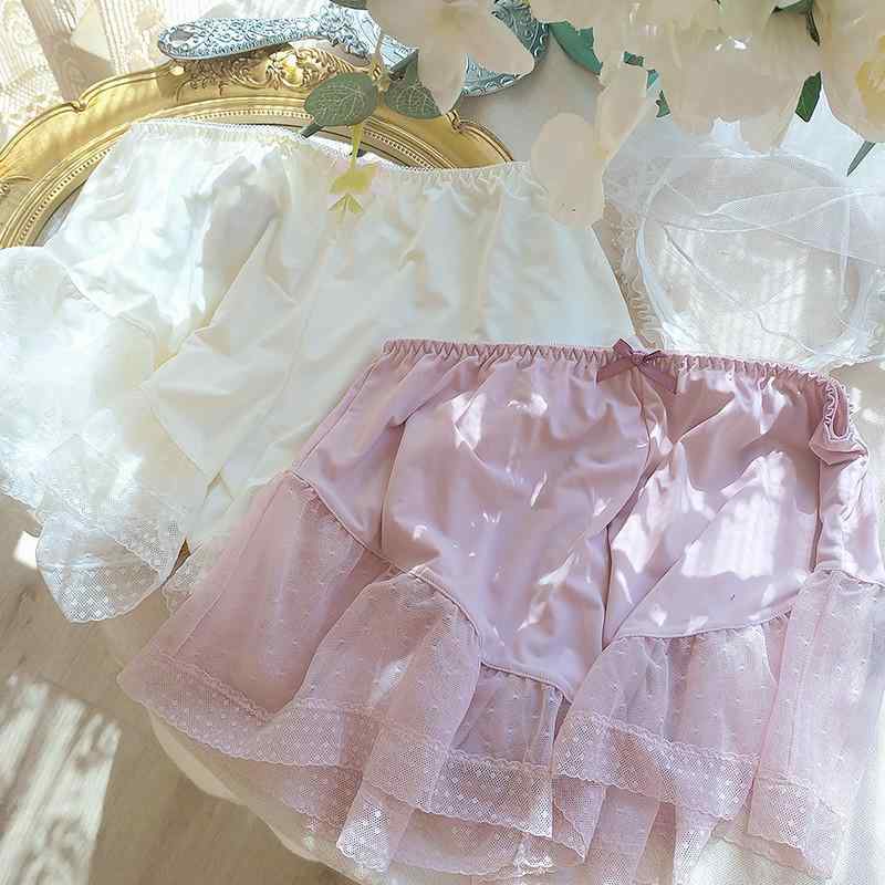 ベーシック スウィート ガール フェアリー エア メッシュ レース 滑りにくい レギンス パンツ ショート スカート