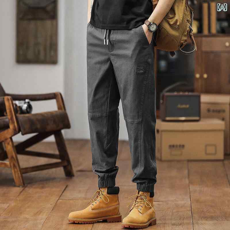 パンツ メンズ アメリカン レトロ ワークパンツ 作業 ズボン アウトドア 春秋 大きいサイズ 綿 カジュアル レギンス