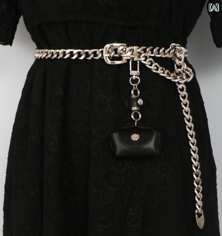 ベルト バッグ アメリカ キャバ ファッション ミニ 子供 子供 大人 ミニ ウエスト バッグ 太い チェーン ウエスト チェーン ベルト レディース