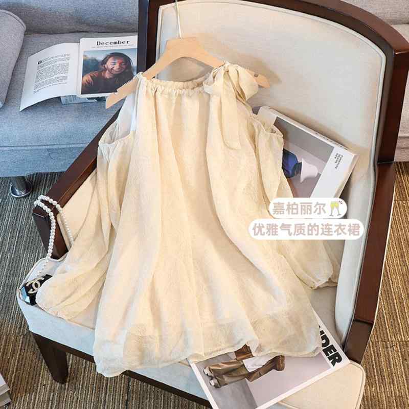 レディース ファッション フランス製 オフショルダー レースアップ シャツ ゆったり レトロ ベビー ドール 初秋 シック 長袖 トップス