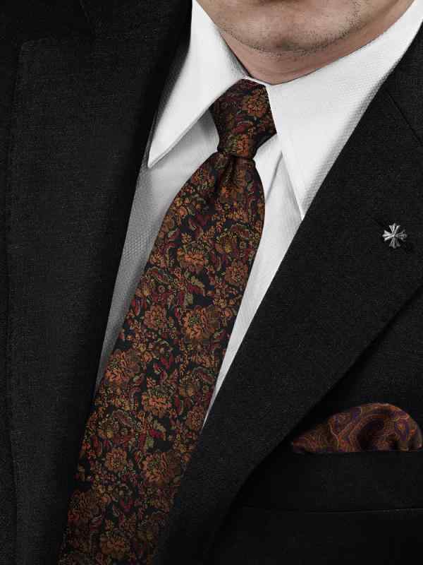 ネクタイ メンズ フォーマル ビジネス おしゃれ紳士 刺繍 ダーク 先染め レトロ ネクタイ ビジネス メンズ カジュアル(4)