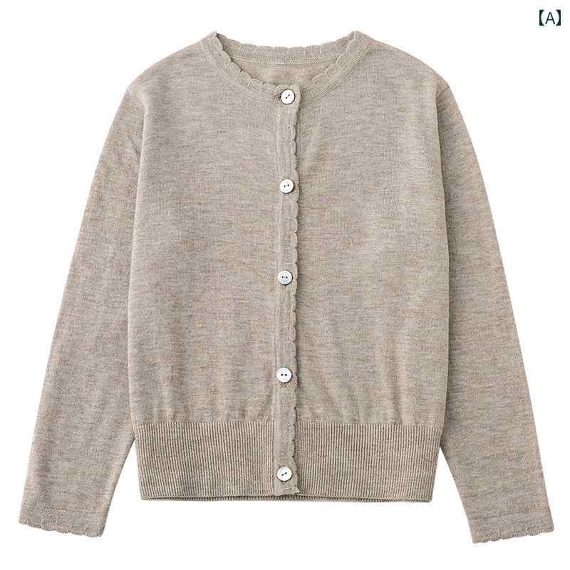 Other - トップス 子供服 おしゃれ ナチュラル 普段着 キッズ 初秋 高 密度 細かい レース ウエスト 親子 ラウンドネック ベビー ニット 日焼け防止 カーディガン 女の子用