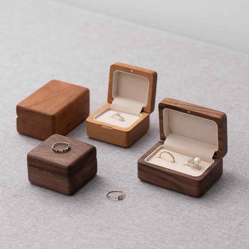指輪 ボックス ポーズ 結婚 ペアリング ケース 記念日 バレンタインデー 木 シンプル モダン