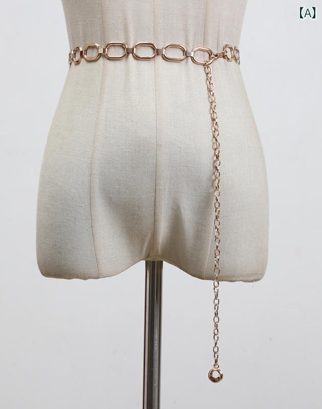 ベルト レディース アメリカ 金属 ウエスト チェーン ドレス シャツ ベルト レディース 装飾 夏 アクセ..