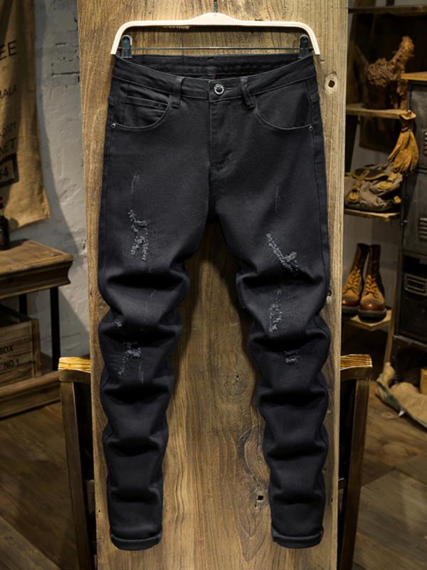 ジーンズ メンズ 豪華感 ブラック スリム デニム メンズ ストレッチ ストレッチ性 カジュアル パンツ 快適 オールシーズン通 シンプル スタイリッシュ