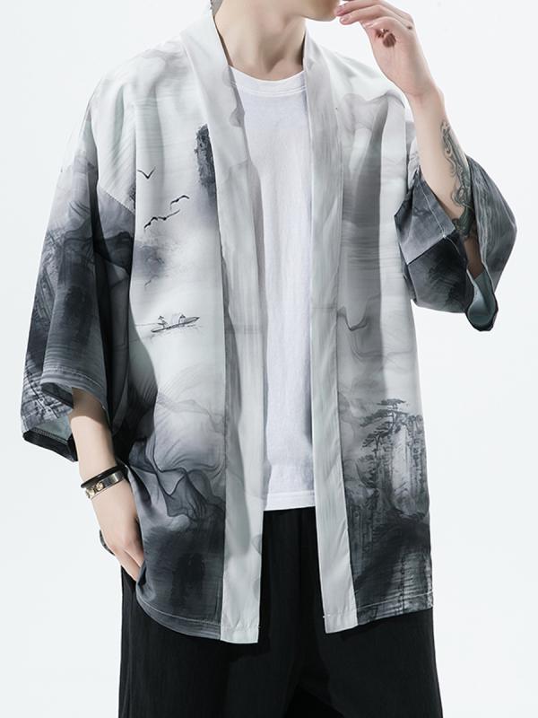 ジャケット メンズ 秋 春 夏 学生用 唐 スーツ 漢服 完全 セット レトロ フェアリー 精神 道教 ローブ 中華風 薄手 マント