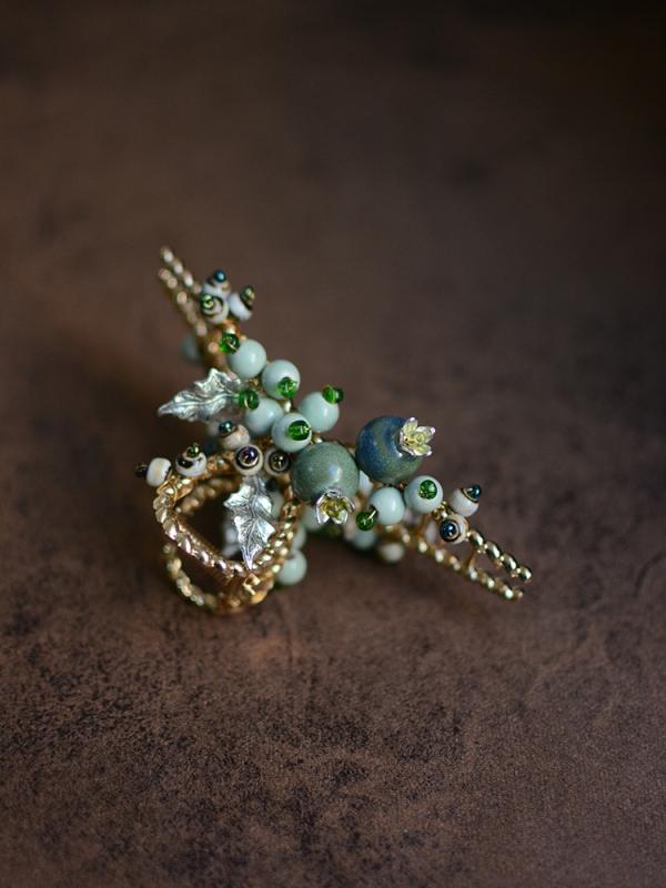 レディース ヘアアクセサリー 森林 小さめ さわやか ヘアクリップ セラミック グリッパー ヘッド バンド 母の日 精巧 ギフト