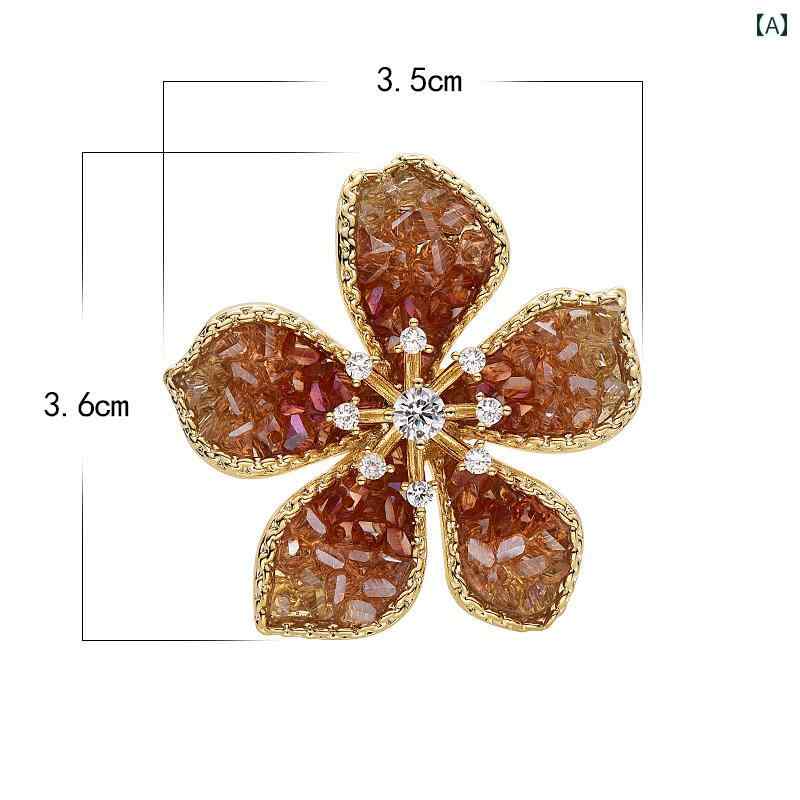 アクセサリー ブローチ 上品 セレモニー 花 高級感 婦人 スーツ ピン エレガント 軽量 チャイナ ドレス ボタン コサージュ