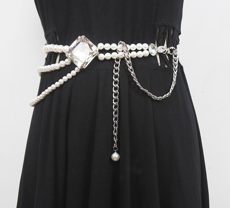 ドレス レディース ベルト おしゃれ クリスタル 装飾 ウエスト チェーン イブニング ラインストーン ファー 細い ベルト 魅惑的 ボディ チェーン