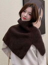 秋 冬 ニット マフラー 女性用 韓国 ファッション スカーフ ハイエンド アウター プルオーバー ネック スカーフ ブラウン 暖かい ショール