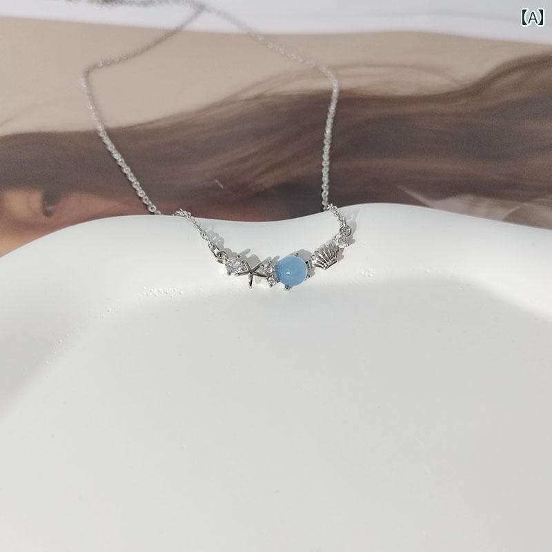 ネックレス 韓国 オーシャン メモリー チタン鋼 レディース イン ファッション 多彩 チタン鋼 鎖骨 チェーン アクセサリー 装飾品 ジュエリー 2