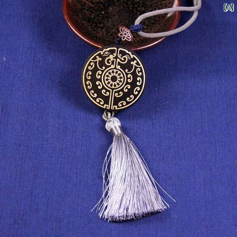 ストラップ 白檀 紫檀 象嵌 両面 ペンダント インテリア ビーズ レディース ラウンド アクセサリー 小物 ワンポイント 継承 ファッション オシャレ 贈り物