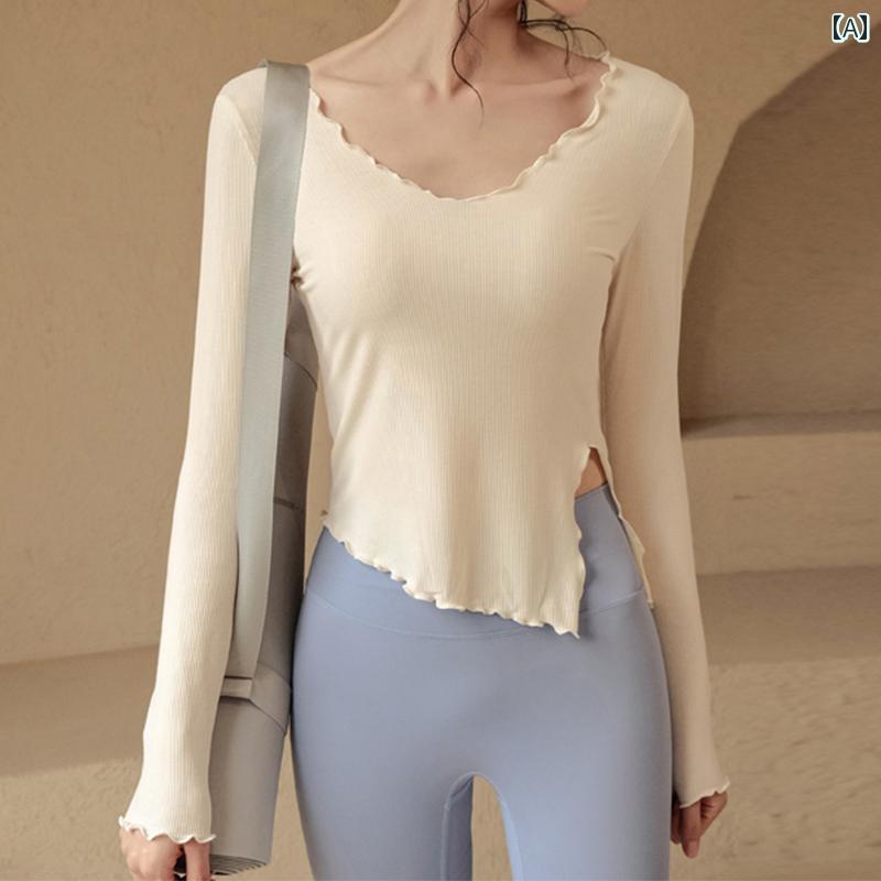 レディース フィットネス ウェア 秋 スポーツ ヨガ トップス スリム 筋トレ ストレッチス ランニング 通気性 速乾 ピラティス 専門 トレーニングウェア