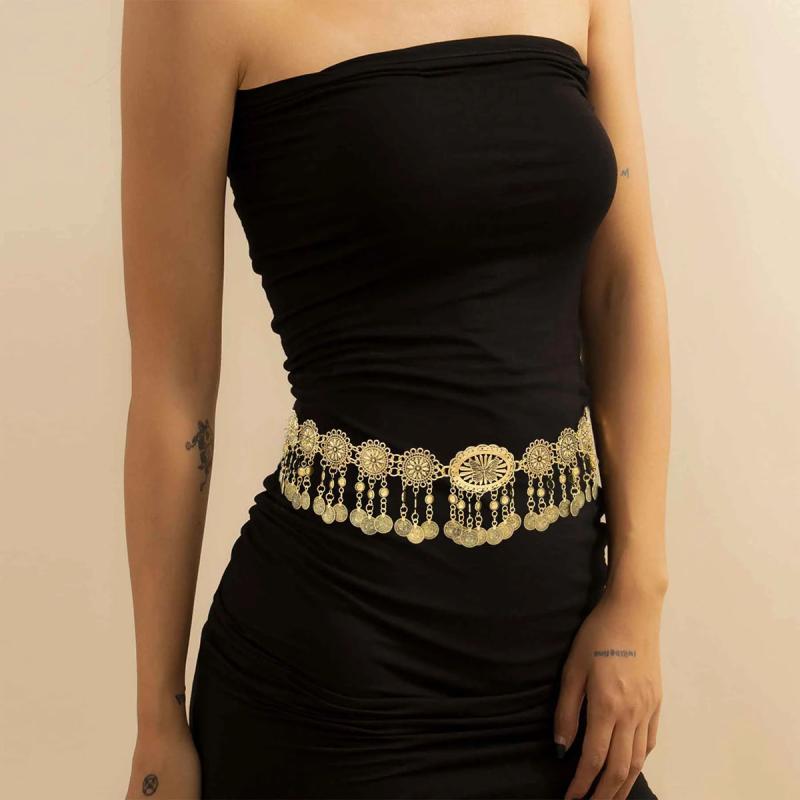 ウエスト チェーン ダンス アクセサリー レトロ エスニック タッセル 蝶 飾り ロング スカート アクセサリー 敦煌 飛天 エキゾチック フォト ベルト