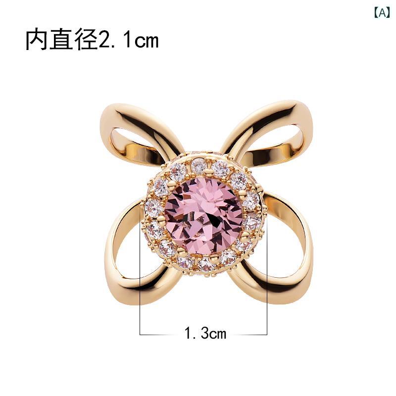 レディース アクセサリー スカーフ リング おしゃれ 小さい 正方形 バックル ハイエンド 多機能 ボウ 結び目 シンプル