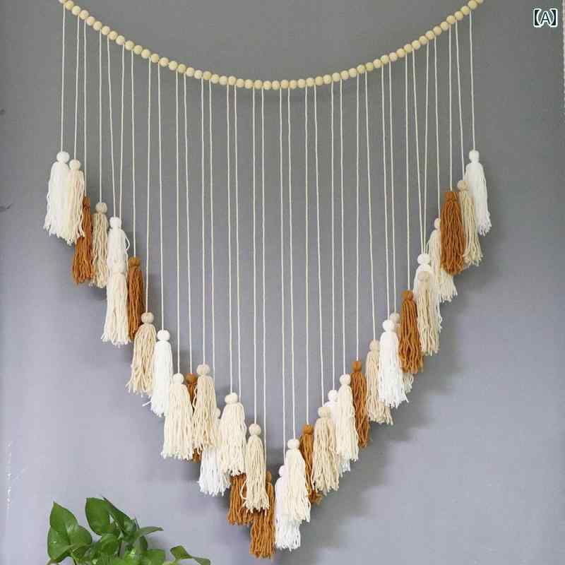 タペストリー 壁掛け ウォールデコ タッセル ナチュラル インテリア アクセサリー 背景 写真撮影 室内装飾品 おしゃれ かわいい