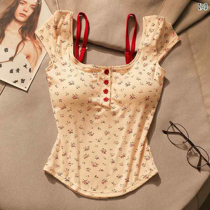 レディース トップス 夏 花柄 キャミソール モテ服 レイヤード おしゃれ 女の子 インナー 韓国 イベント フェス パーティー 日常着 ダンス ヨガ リラックス レジャー デート アップ 映え
