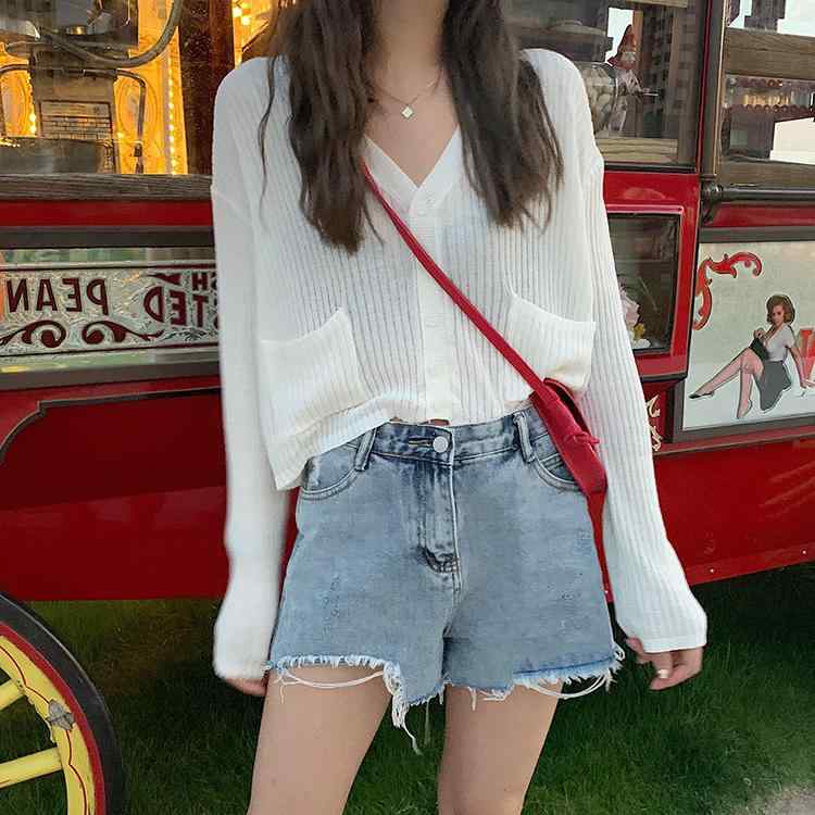 ジャケット レディース 秋 長袖 冷感 セーター トップス ショート 日焼け防止 服 カーディガン 小さい 薄手