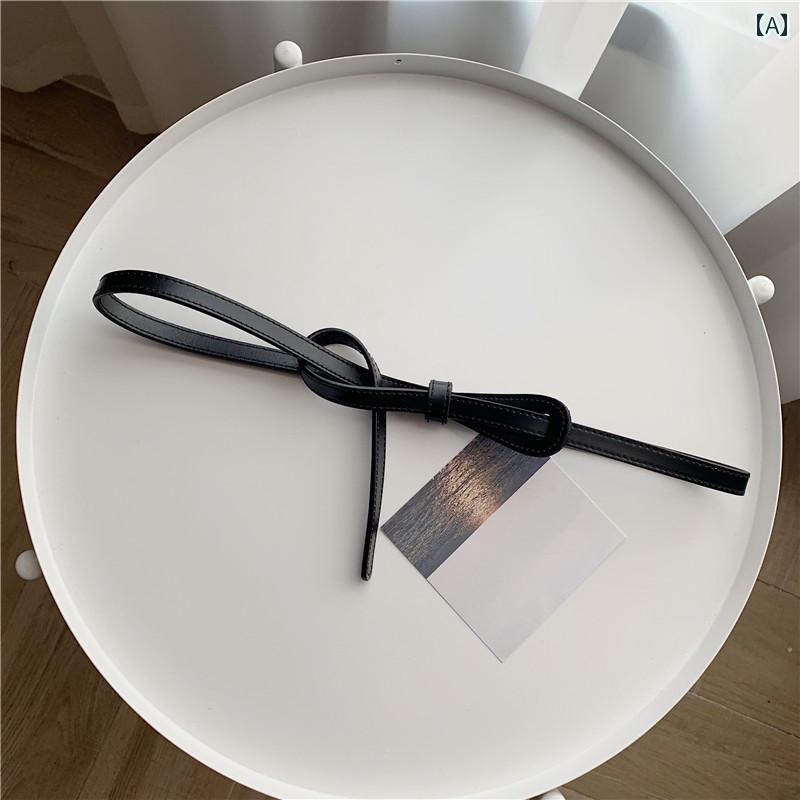 レディース ベルト おしゃれ ウエストバンド 牛革 装飾 ドレス セーター コート シャツ ストラップ 結び目 ガードル 付いた 女性用 韓国 レトロ