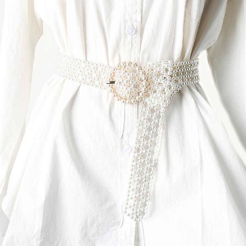 ベルト レディース おしゃれ 韓国 パール ワイド スカート 甘くて セーター 装飾 ドレス ウエスト チェーン アクセサリー ファッション