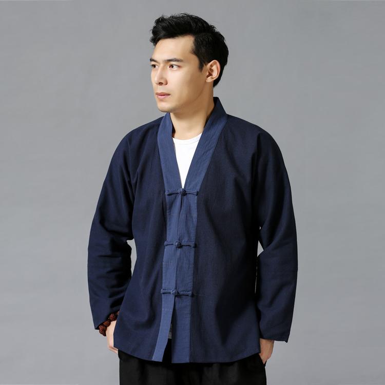 ジャケット メンズ 秋 春 長袖 中華風 紳士服 レトロ リネン 漢服 トップス カラー ブロック