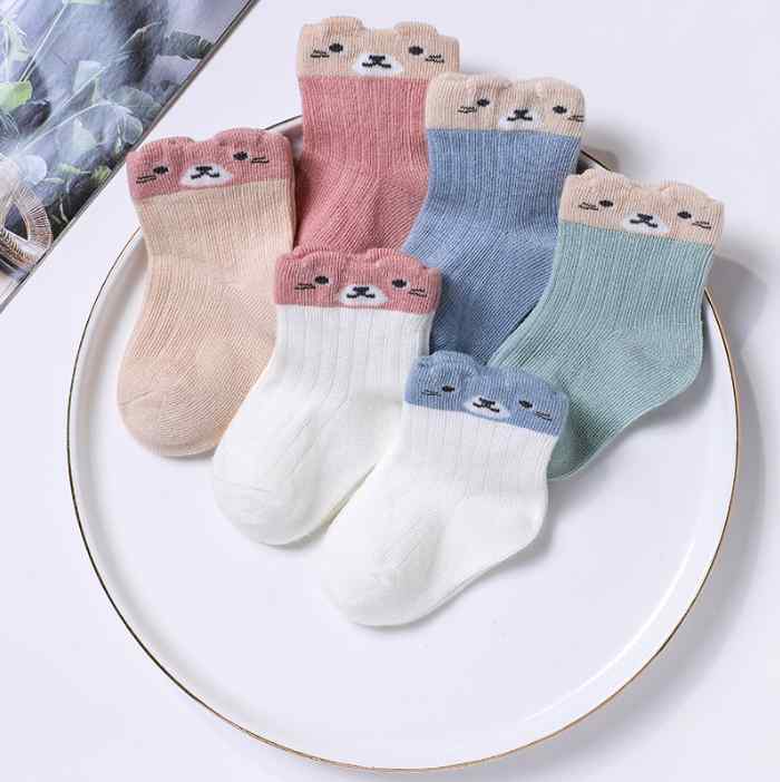 赤ちゃんグッズ ベビーアイテム 子供 キッズ 靴下 ソックス オールシーズン 通年仕様 3足組 かわいい 綿 コットン