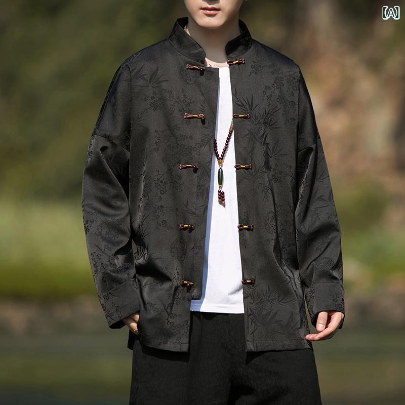 ドレス メンズ 秋 春 アウター 男性用 中華風 赤い 婚約 中華風 唐 スーツ 大きいサイズ 男性用