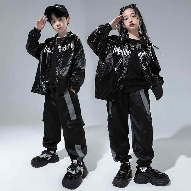 子供服 女の子 男の子 シャツ ジャンバー パンツ コスチューム バンド ダンス ヒップホップ ストリート系 パフォーマンス 衣装 クール かっこいい キッズ