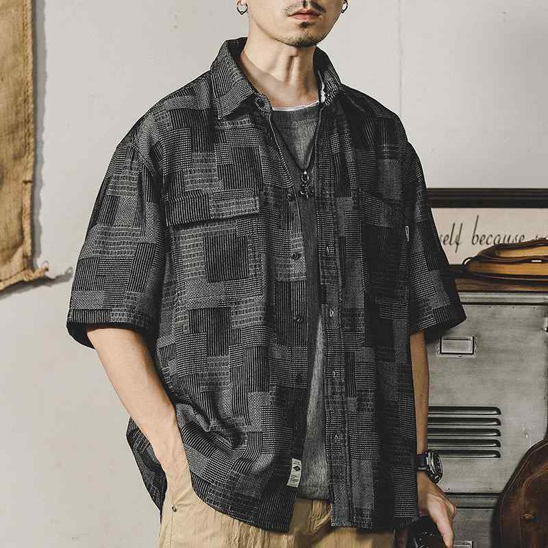 Denim Shirt - メンズ ファッショントップス シャツ カットソー 半袖 デニム ジャケット デイリー アウトドア スポーツ ワーク カジュアル メンズ 夏
